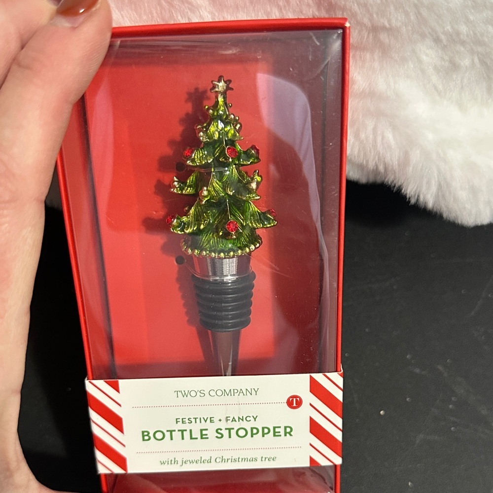 Christmas tree wine bottle stopper
